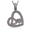 Image 1 : 14KT White Gold 0.49ctw Diamond Pendant With Chain