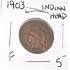 Image 1 : 1903 INDIAN HEAD PENNY RED BOOK VALUE $5.00+ *NICE EARLY FINE GRADE*!! PENNY CAME OUT OF SAFE!!