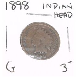 1898 INDIAN HEAD PENNY RED BOOK VALUE $3.00+ *NICE EARLY GOOD GRADE*!! PENNY CAME OUT OF SAFE!!