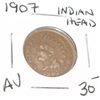 Image 1 : 1907 *FULL LIBERTY* INDIAN HEAD PENNY RED BOOK VALUE $30.00+ *NICE EARLY AU HIGH GRADE*!!