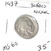 Image 1 : 1937 *RARE MS-60 HIGH GRADE* BUFFALO NICKEL RED BOOK VALUE $35.00+ *NICE EARLY MS-60 HIGH GRADE*!!
