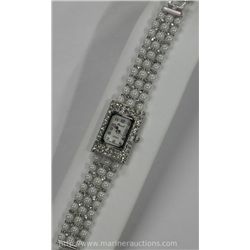 Ladies 3 Strand Pearl Watch with Swarovski Element