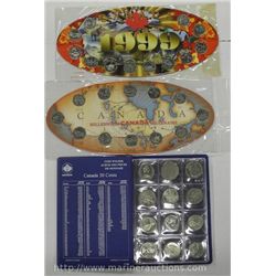 Lot of 2 CAN Quarter Coin Sets w/ Box of (48) Mixed Coins.