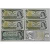 Image 1 : CAN One Dollar Collector Lot w/ ICCS CAN Coin. Includes: (5) $1 CAN Banknotes, CAN ICCS 1957 $1 and 