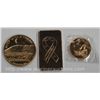 Image 2 : Lot 3 9999 Fine Copper Bar and Coins.