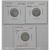 Image 1 : Lot of 3 Silver NFLD 5c Coins.