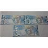 Image 3 : 3 Sequentially Numbered 5 Dollar Bank Notes