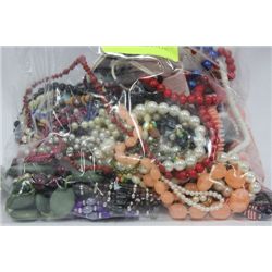 BAG OF BEADED NECKLACES, ETC.