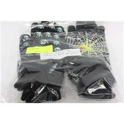PK OF 6 GLOW IN THE DARK HALLOWEEN GLOVES