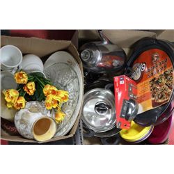 2 BOXES OF HOUSEHOLD MISC