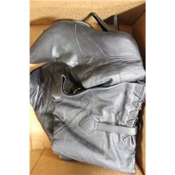 LADIES BLACK GENUINE LEATHER THIGH-HIGH BOOTS