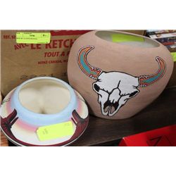 WESTERN VASE AND BOWL