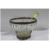 Image 1 : ITALIAN SILVER AND CRYSTAL PUNCH BOWL W LADDLE