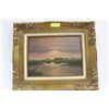 Image 1 : LIA AULBACH FRAMED OIL ON CANVAS POND SCENE PIC