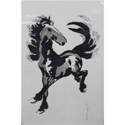 H, KLISCH FRAMED HORSE SILK SCREEN
