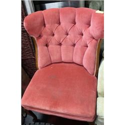 ESTATE PINK FABRIC WING BACK CHAIR