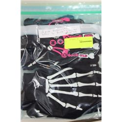 PK OF 6 HALLOWEEN GLOW IN THE DARK GLOVES