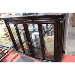 NEW WOOD HUTCH TOP W ETCHED GLASS