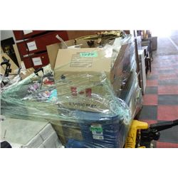 PALLET OF ESTATE MISC AND NEW HOUSEHOLD ITEMS AND