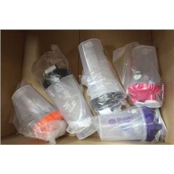 BOX OF ENERY DRINK CONTAINERS