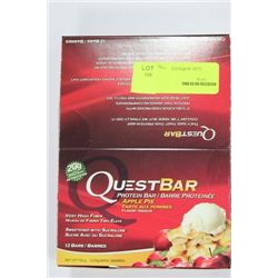 BOX OF 12 QUEST BAR PROTEIN BARS ON CHOICE