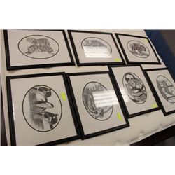 7 PC STEVE RIDDELL FRAMED WILDLIFE PRINTS