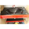 Image 1 : NEW BLACK AND RED GLASS  FLOATING BATHROOM VANITY