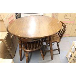 WOOD TABLE W 3 CHAIRS