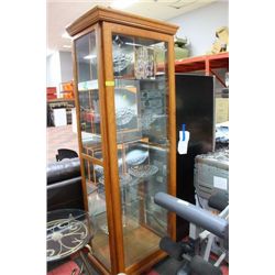 WOOD SLIDING DOOR CURIO CABINET