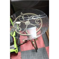 METAL AND GLASS END TABLE