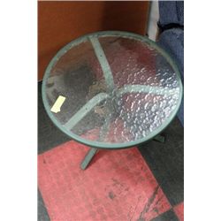 METAL AND GLASS END TABLE