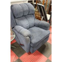 BLUE FABRIC RECLINING SOFA CHAIR