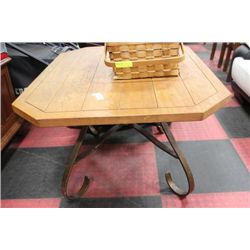 WOOD AND METAL COFFEE TABLE