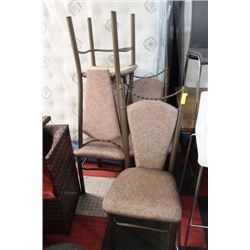 SET OF 4 METAL AND FABRIC SIDECHAIRS
