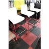 Image 1 : SET OF 3 WHITE AND CHROME BAR STOOLS