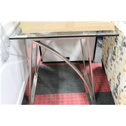 SHOWHOME METAL AND GLASS END TABLE