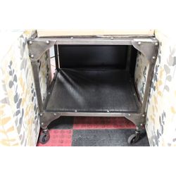 SHOWHOME METAL END TABLE ON WHEELS