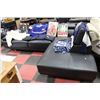 Image 1 : BLACK LEATHER LIFT BACK SECTIONAL