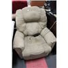 Image 1 : BEIGE FABRIC RECLINING SOFA CHAIR