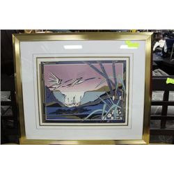 GOLDEN FLIGHT FRAMED SIGNED PRINT 32" X 27"
