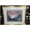 Image 1 : GOLDEN FLIGHT FRAMED SIGNED PRINT 32" X 27"