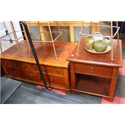 WOOD COFFEE TABLE W END TABLE