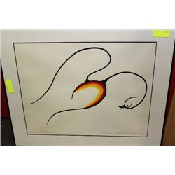 LAWRENCE B FRAMED NATIVE PRINT