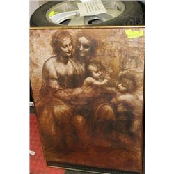 LARGE LEONARDO DA VINCI REPRODUCTION PRINT 23"X34"