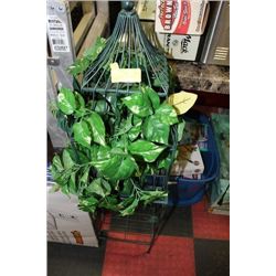 WROUGHT IRON 2 TIER PLANT STAND W/ IVY