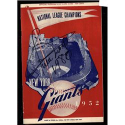 Willie Mays Signed 1952 New York Giants National League