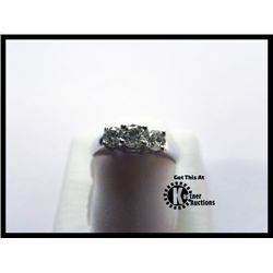 153-10831:10K WHITE GOLD THREE STONE DIAMOND RING