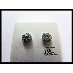 176-17894:14K WHITE GOLD DIAMOND EARRINGS