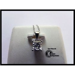 185-17453:14K WHITE GOLD DIAMOND SOLITAIRE PENDANT