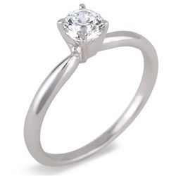 101-12557:14K WHITE GOLD DIAMOND SOLITAIRE RING